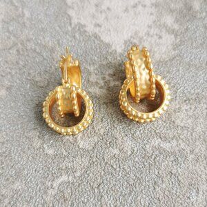 Julie Vos 24K Gold Plate Marbella Hoop Earrings Genuine